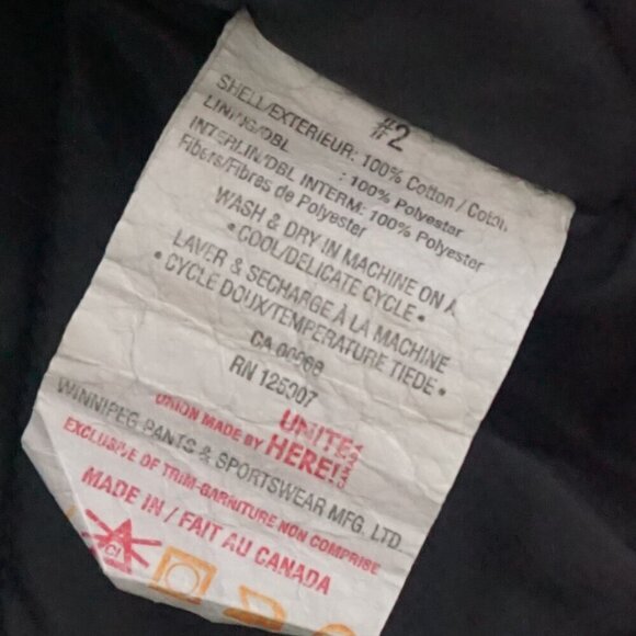 Vintage Tough Duck Black Canvas Detroit Style Corduroy Collar Zip Up Jacket 2XL - Picture 14 of 15